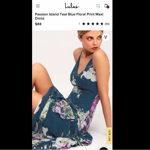 Lulus Passion Island Teal Blue Floral Print Maxi Dress - Picture 2 of 5